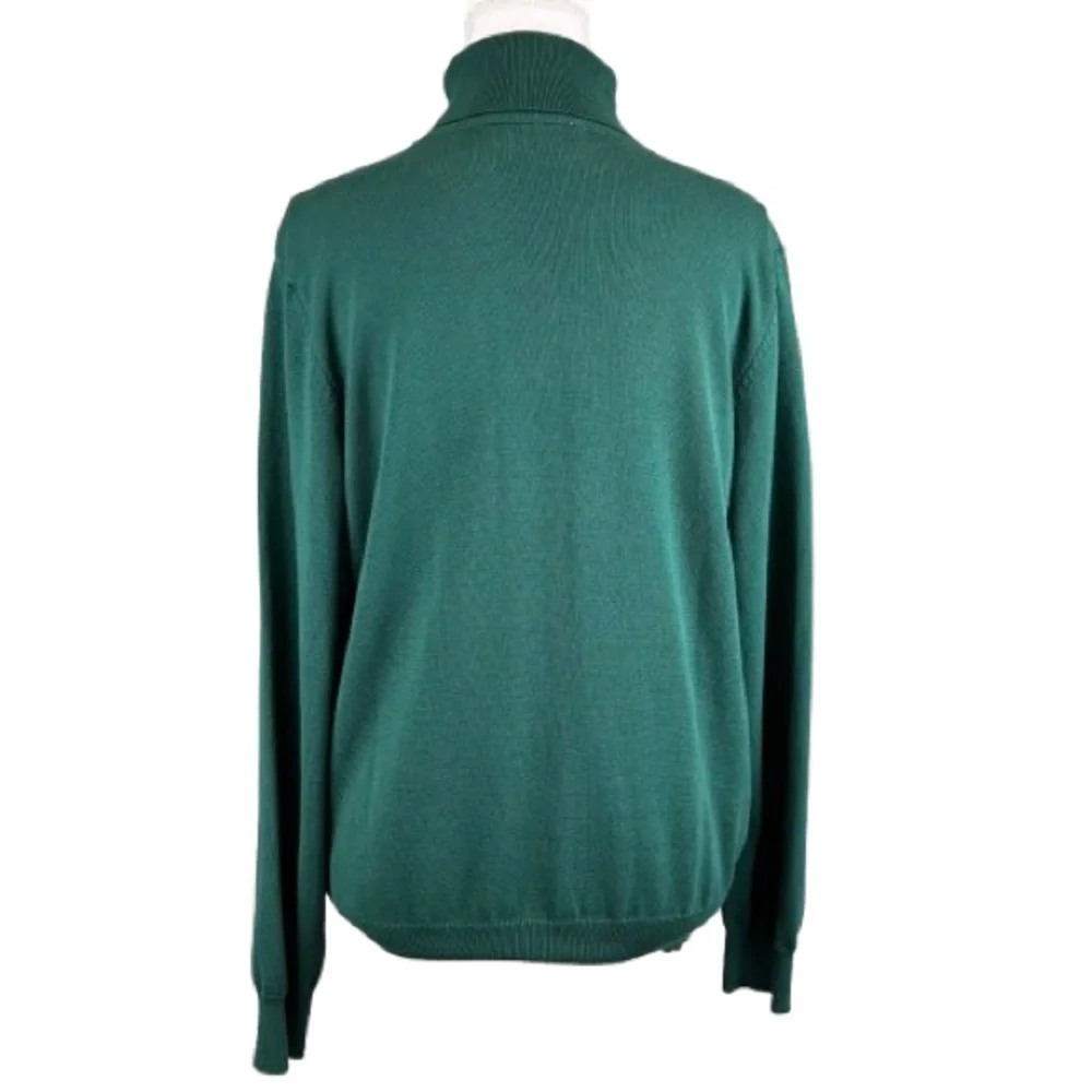 Madison Grey Emerald Green Cuffed Turtleneck Sweater L Rayon Blend Knit Pullover - Picture 2 of 10